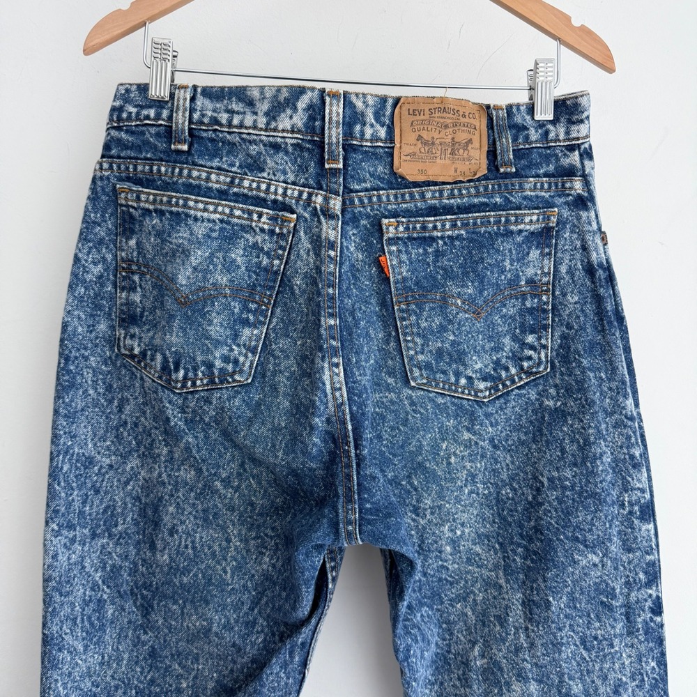 Vintage Levi's 505 Orange Tab Jeans Mens 34x30 (31x30) 90s Acid Wash USA Made